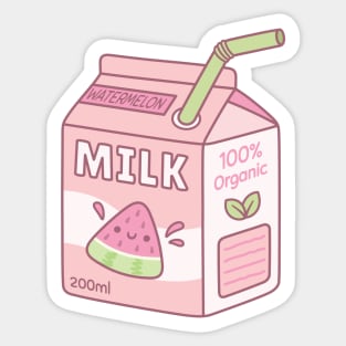 Cute Watermelon Milk Carton Box Sticker